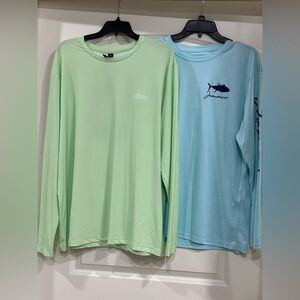 Mint Green and Light Blue Long Sleeve Mens Shirts